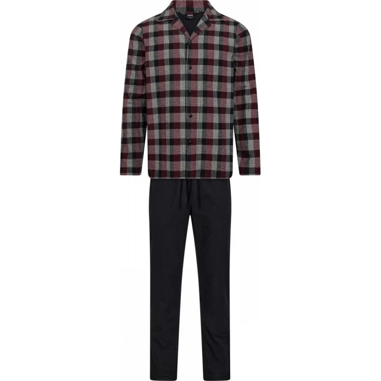JBS Flannel-pyjamas med store røde tern til herre