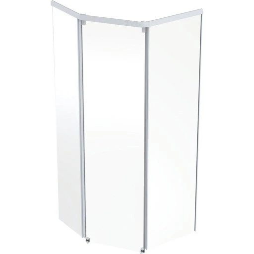 Contura Showerama skydedør, 80x90 cm, klart glas, hvid profil