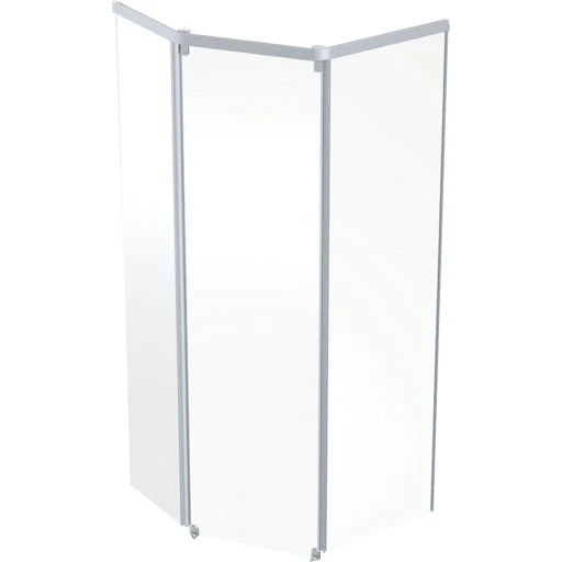 Contura Showerama skydedør 100x100 cm, klart glas, aluminium