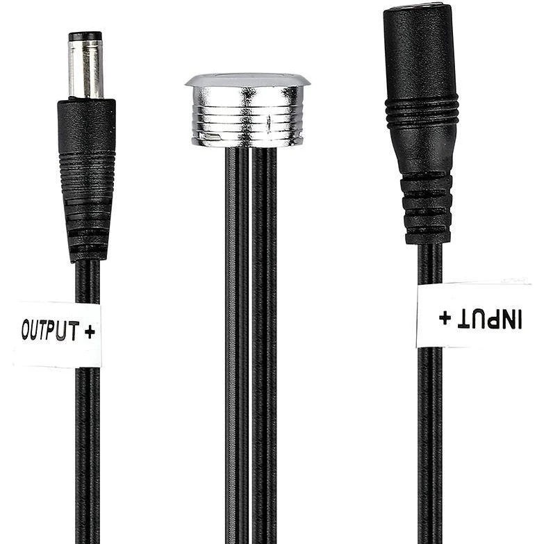 V-Tac LED touch afbryder og dæmper - Sort, 12V (60W), 1,5 m