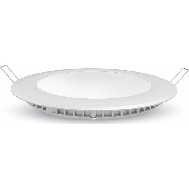 24W LED indbygningspanel, 3000K - Rund, hvid kant