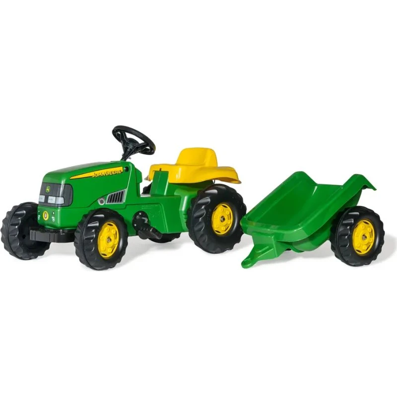 Rolly Kid John Deere pedal traktor med trailer