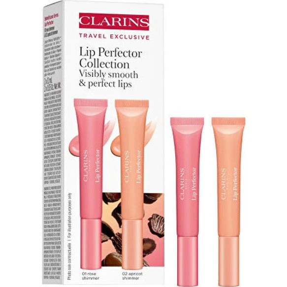 Clarins Perfector Collection Lip Gloss Sæt - Rose & Apricot Shimmer