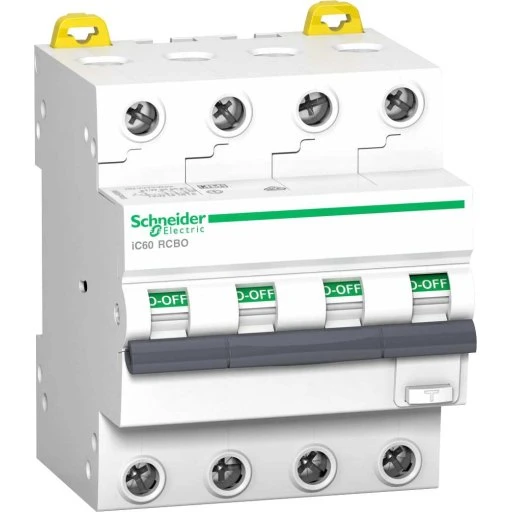 Schneider Electric Acti9 IC60 HPFi kombiafbryder, 4-polet, 32A