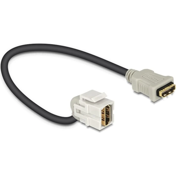 DeLOCK Keystone HDMI-modul med kabel, 22 cm, grå
