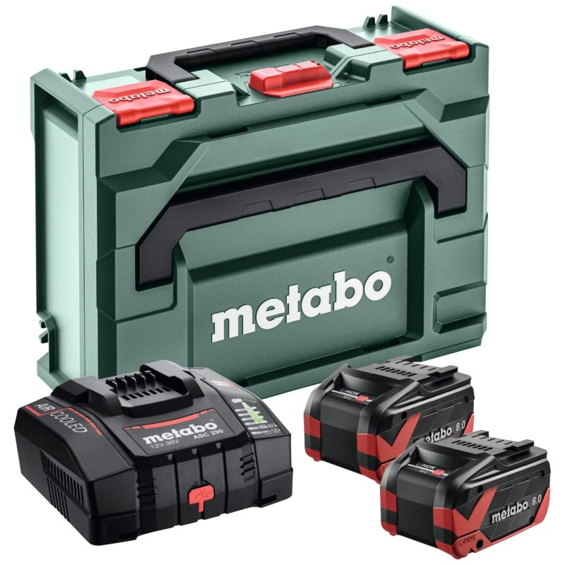 Metabo 18V Batterisæt: 2x8,0 Ah LiHDX + ASC 290 Oplader