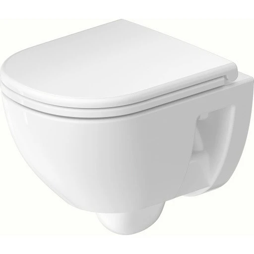 Duravit D-Code Compact væghængt toilet, rimless, hvid