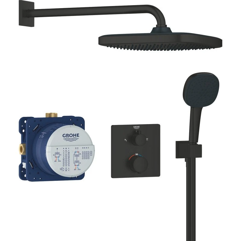 Grohe Precision Thermostat 250 brusesæt, mat sort