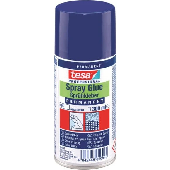 tesa Spraylim Permanent 300ml til tekstil, læder og styrofoam