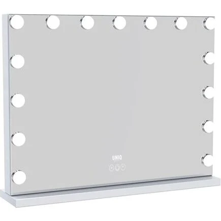 UNIQ XL Hollywood Makeupspejl 15 LED Touch – Hvid 58×46 cm