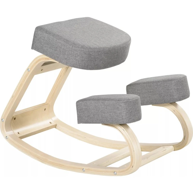 Ergonomisk Knæstol i Birketræ, Grå