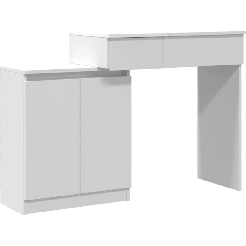vidaXL makeupbord med LED-lys 115x37x110,5 cm hvid