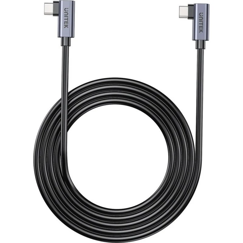Unitek USB-C til USB-C kabel 90° vinklet, 100W PD, 0,5 m