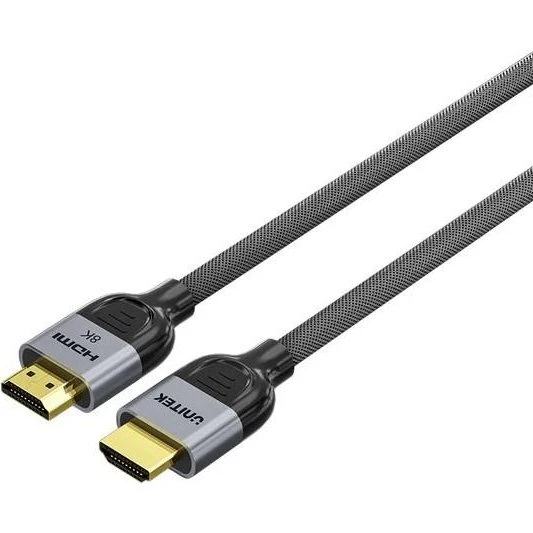 Unitek LUX Oplot HDMI 2.1 Kabel - 8K, 5 m, Sort/Grå