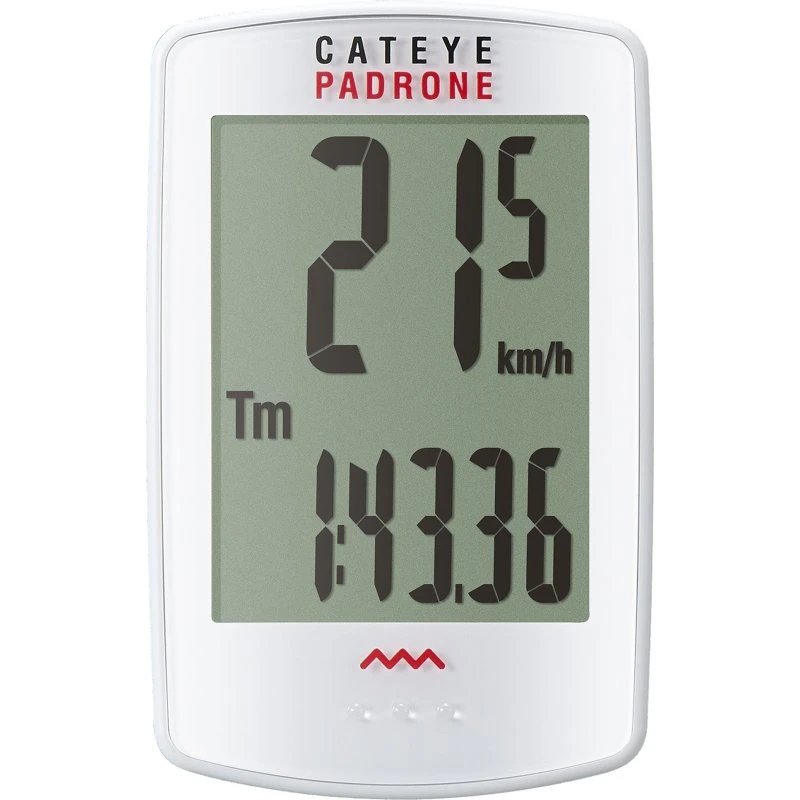 Cateye Padrone trådløs cykelcomputer - Hvid - 8 funktioner