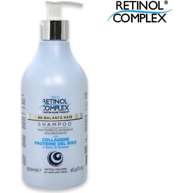 Retinol Complex Shampoo 500 ml – Voluminerende med Kollagen & Quinoa