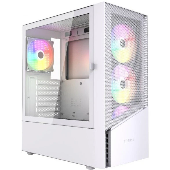 Gembird Fornax 4300 Midi Tower gaming-kabinet, hvid, ARGB