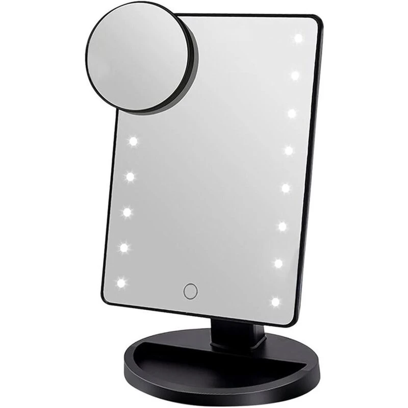 UNIQ Klassisk Star Makeup-spejl Sort med LED og 10x mini