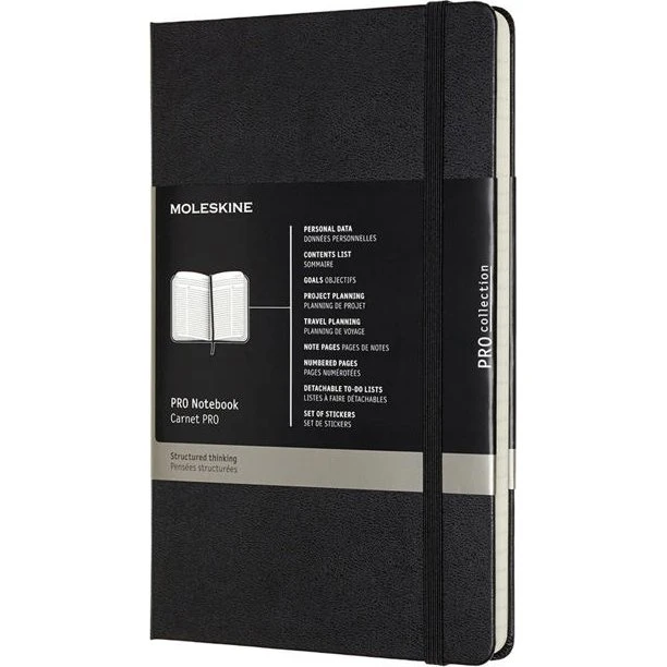 Moleskine Pro Hard XL Notesbog - Sort, Linjeret