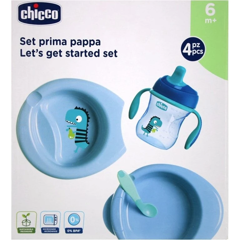 Chicco Lad os komme i gang 6m+ blåt sæt, 3 stk.