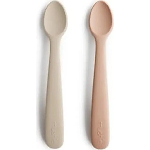Mushie Silikone Babyskeer 2-pak - Blush/Shifting Sand