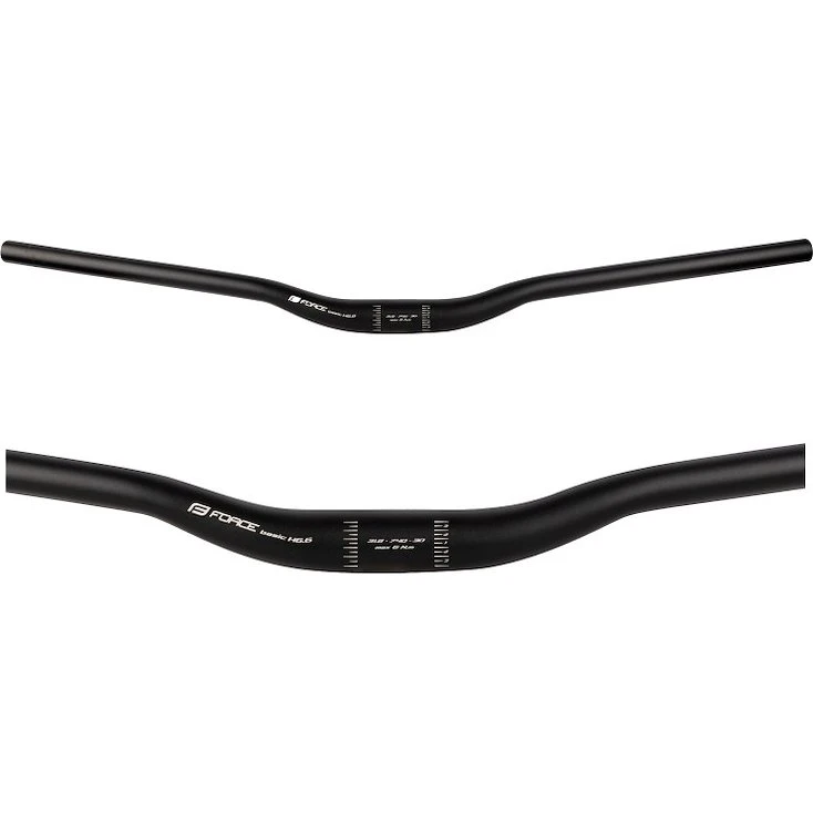 FORCE BASIC H6.6 MTB rised styr, 740 mm, 31,8 mm, mat sort