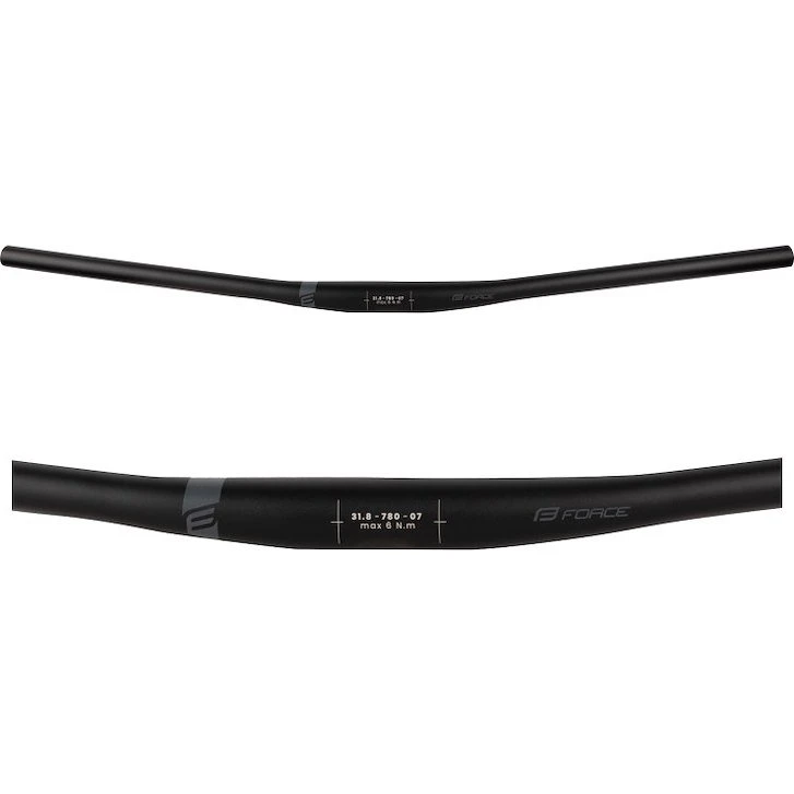 FORCE TEAM MTB Flat Styr 31,8 mm / 780 mm - Mat Sort