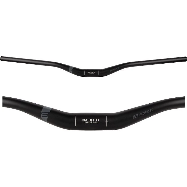 FORCE TEAM MTB Rised Styr 35,0/800mm Aluminium Mat Sort