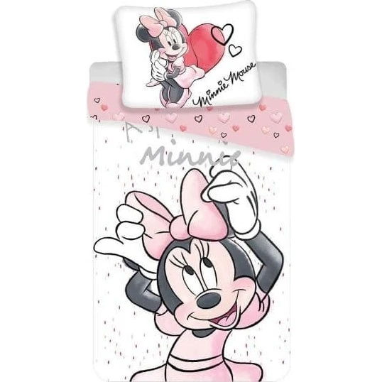 Minnie Mouse Sengesæt 140x200 - Hvid/Pink Bomuld