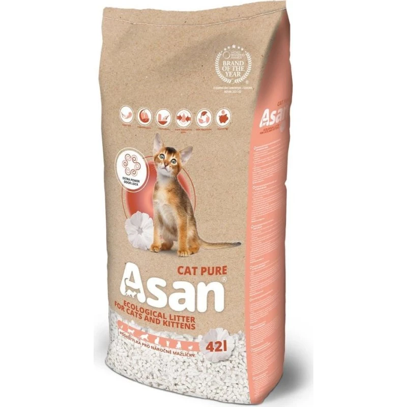 Asan Cat Pure Økologisk Kattegrus - 8 kg (42L)
