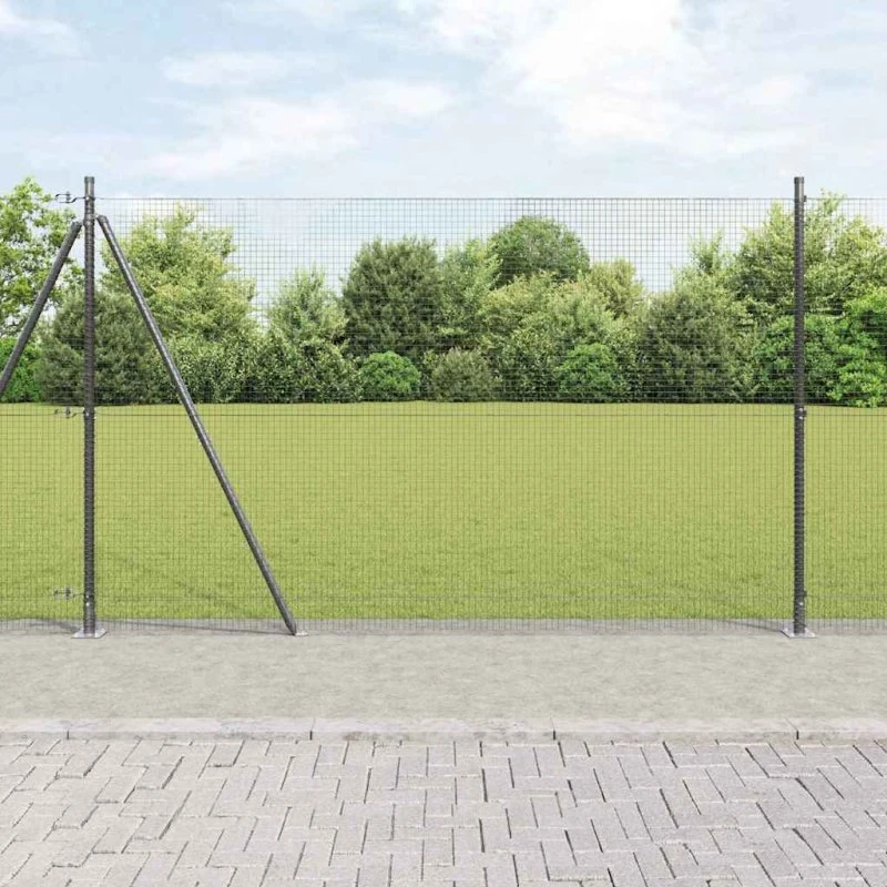 vidaXL Svejset Trådhegn med Betonsokkel, 10 x 1,5 m, Grå