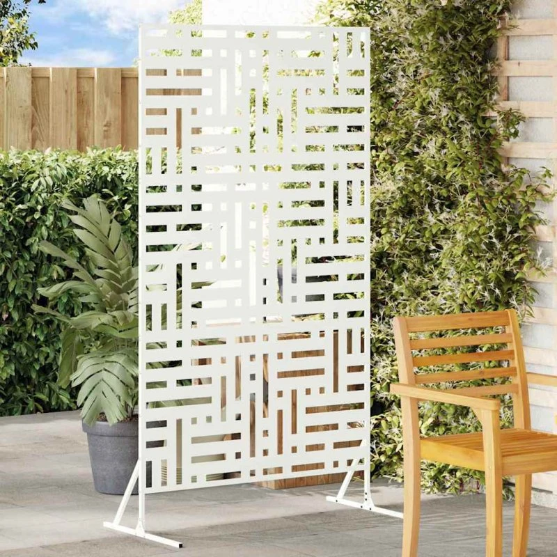 vidaXL Privatlivsskærm 100 x 50 x 180 cm Stål Hvid