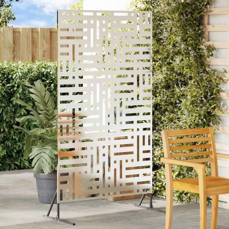 vidaXL Privatlivsskærm 100 x 50 x 180 cm i Rustfrit Stål, Sølv