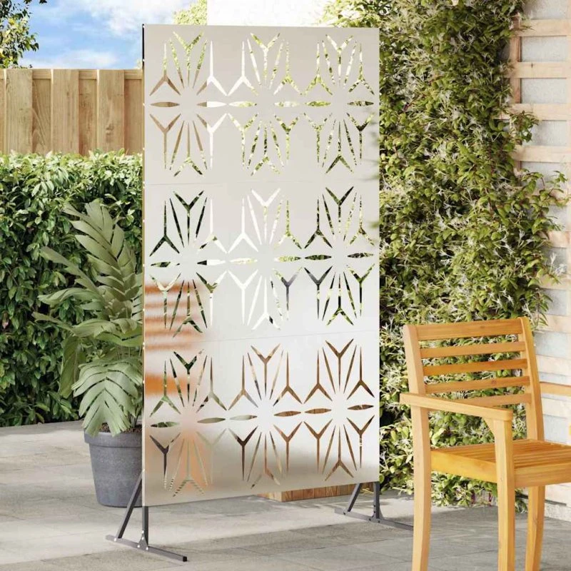 vidaXL Privatlivsskærm 100 x 50 x 180 cm i rustfrit stål, sølv