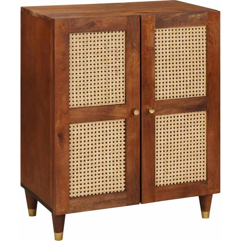 vidaXL Sideboard i massivt mangotræ, Brun, 60 x 33 x 75 cm