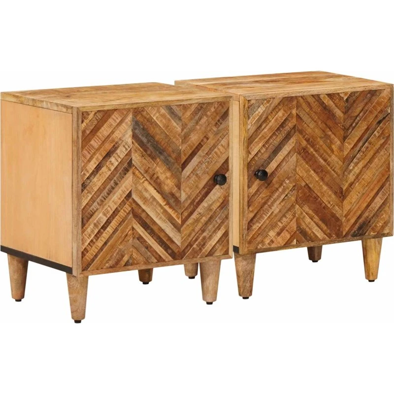 vidaXL Sengebord 2 stk. Brun 40 x 33,5 x 46 cm i massivt mangotræ