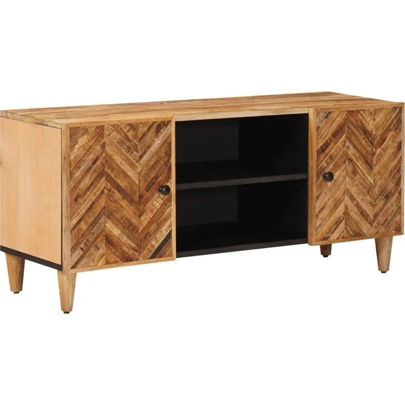 vidaXL Opbevaringsskab i massivt mangotræ, Brun, 105 x 33,5 x 46 cm