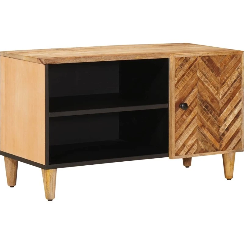 vidaXL Opbevaringsskab i massivt mangotræ, Brun, 80 x 31,5 x 46 cm