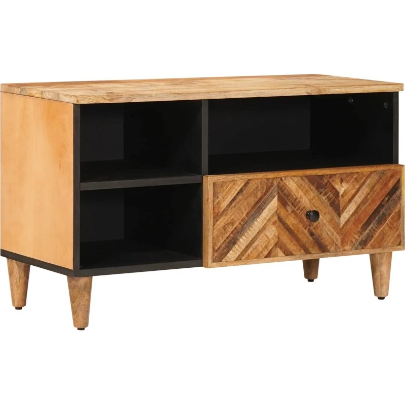vidaXL Opbevaringsskab i massivt mangotræ, Brun, 80 x 33,5 x 46 cm