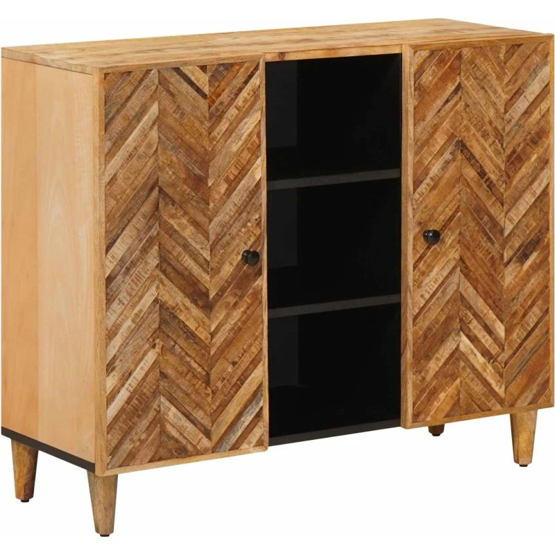 vidaXL Opbevaringsskab i massivt mangotræ, Brun, 90x33,5x75 cm