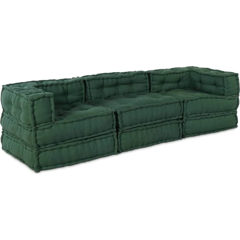 vidaXL Modulssofa Enhed Stof Grøn 210 x 70 x 56 cm