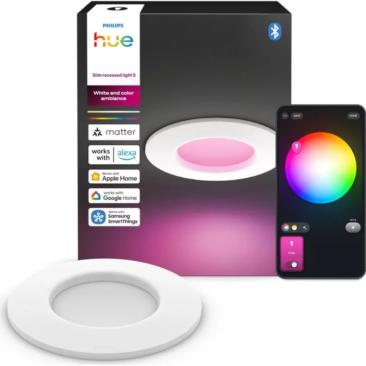 Philips Hue Slim indbygningsspot 90 mm Hvid