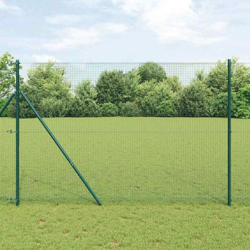 vidaXL Svejset trådhegn 10 x 1,5 m - Grønt PVC-belagt stål