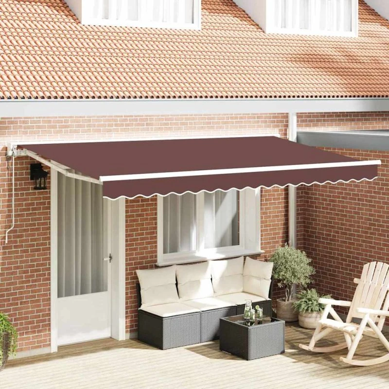 vidaXL Markiseramme Brun 400 x 200 cm - Polyester med PU-belægning