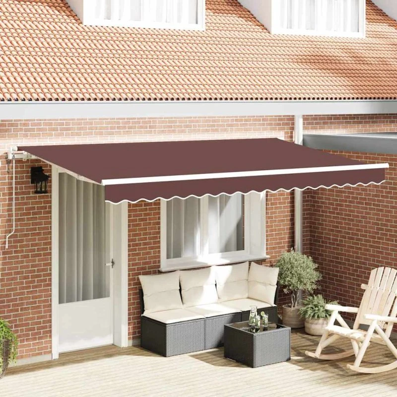 vidaXL Udtrækkelig markise Brun 400 x 200 cm