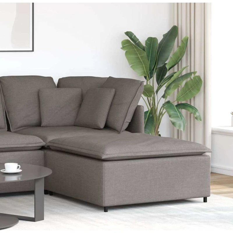 vidaXL Modulær sofa fodskammel, taupe, 100x100x48 cm