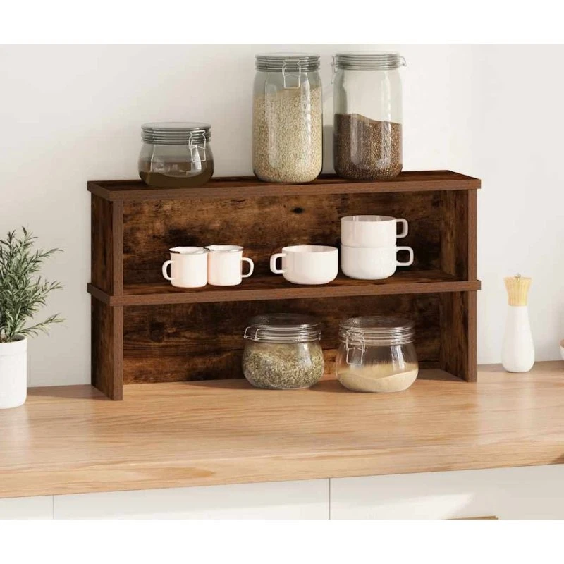 vidaXL Køkkenreoler 2 stk. 60x15x16 cm - Røget egetræsfarve