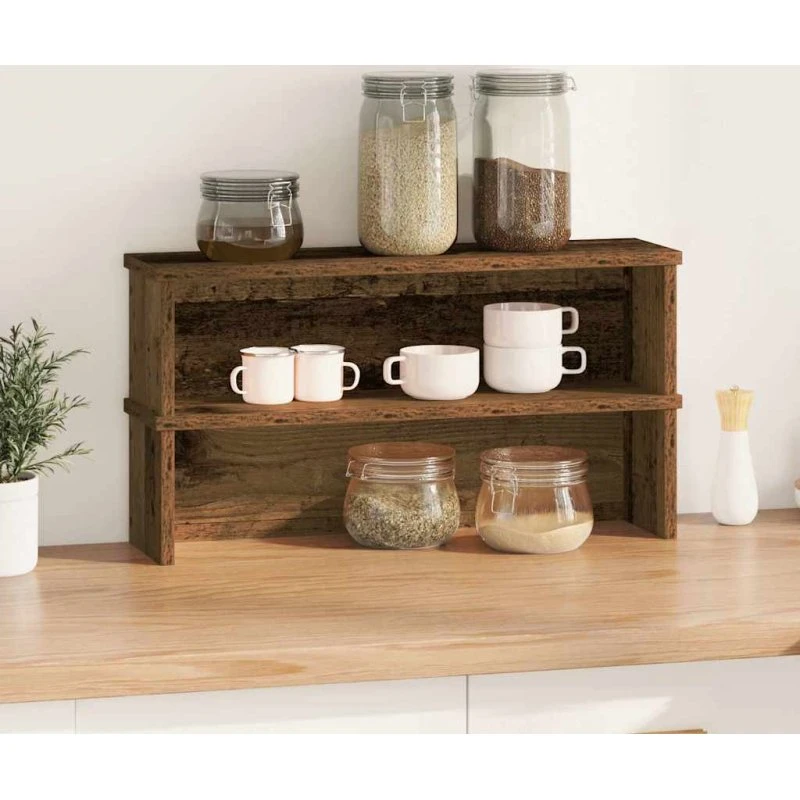vidaXL køkkenreoler 2 stk. 60x15x16 cm, antikt træ