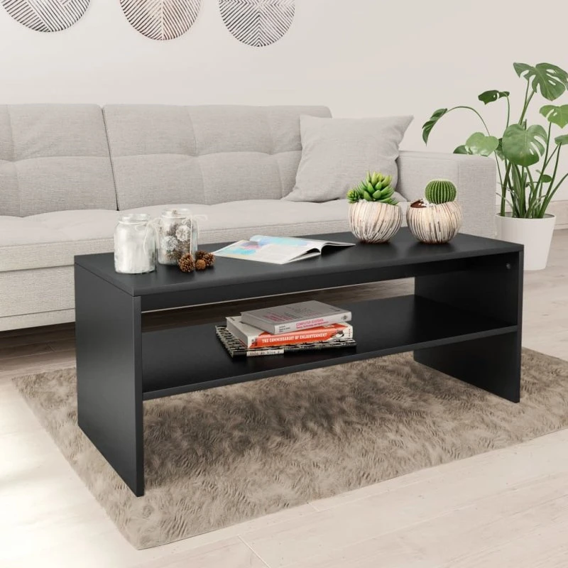 vidaXL sofabord 100x40x40 cm sort konstrueret træ