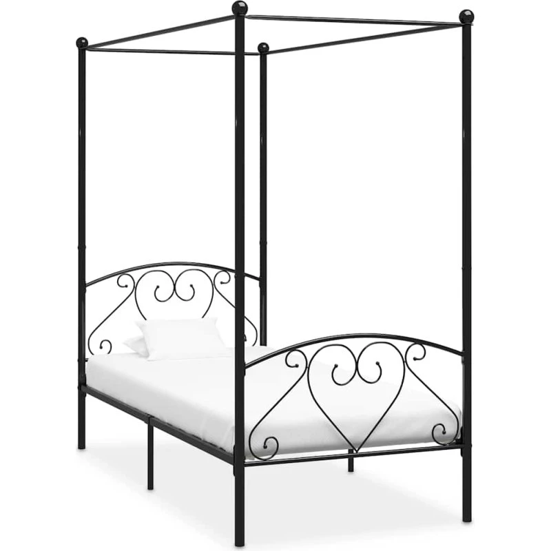 vidaXL himmelseng 100 x 200 cm metal sort